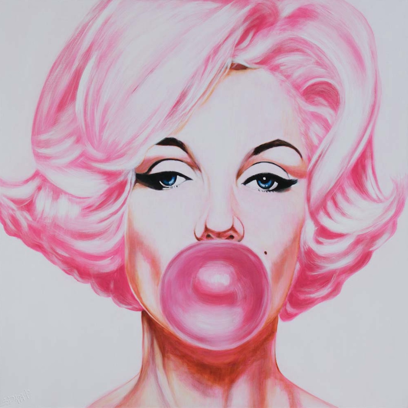 Marylin Monroe with bubble, pink